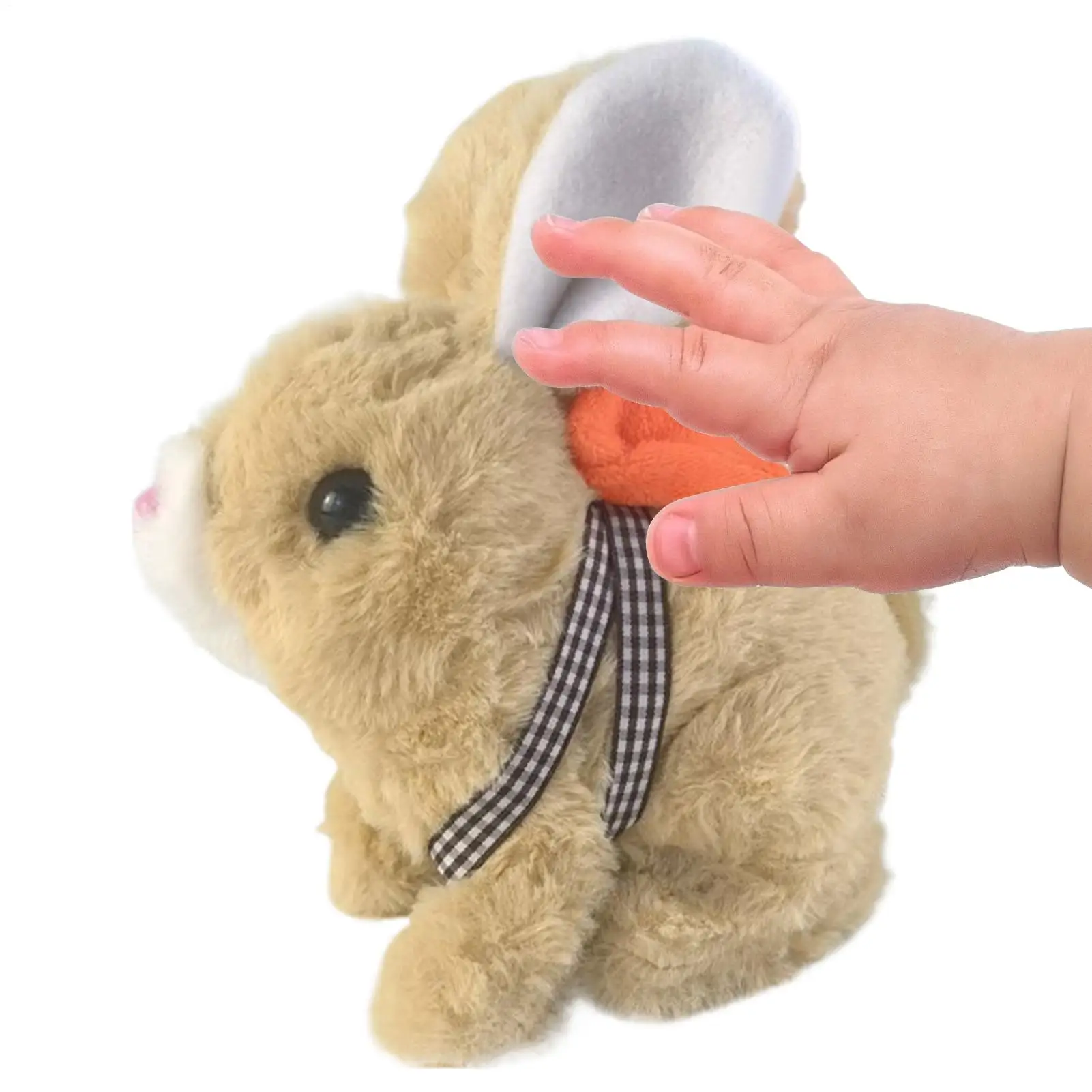Rabbit Plush Toy Interactive Electric Wagging Tail Pet Stuffed Bunny Realistic Rabbit Plush Soft Toys Kawaii Stuffed Doll Soft