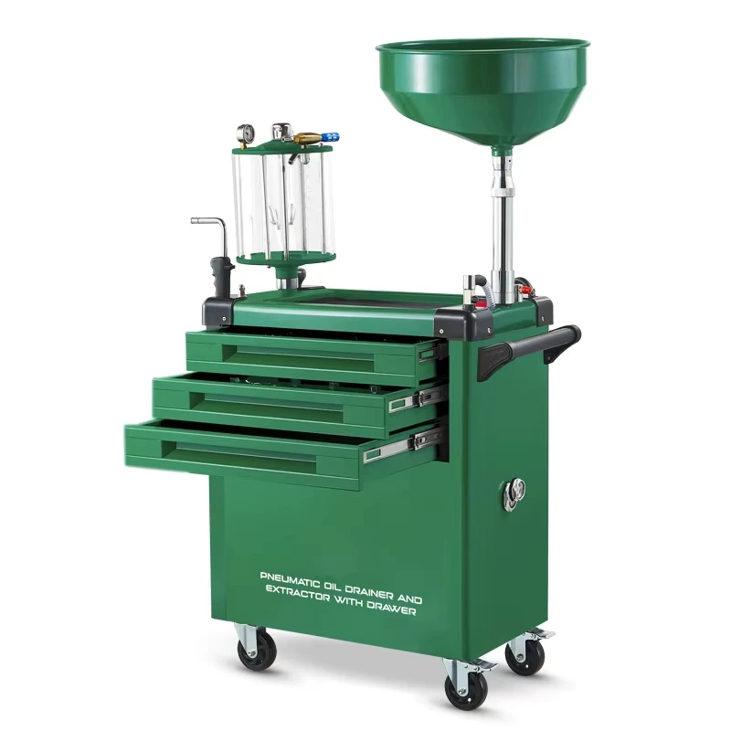 70 Liter Steel Waste Oil Drain Delivery Tool 1.8m Oil Drain Pipe 10L Tempered Glass Measuring Cup Quick Car Tools
