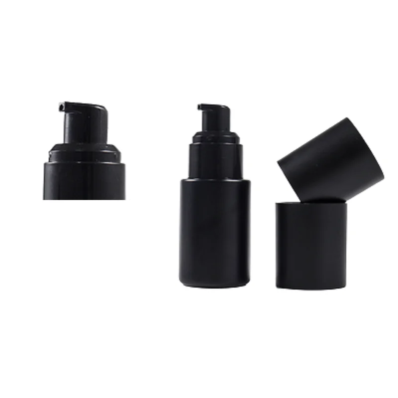 10Pcs Empty Bottle Plastic Cover Black Glass Lotion Spray Press Pump 1oz 2oz 30ml60ml100ml Refillable Cosmetic Packaging Bottles