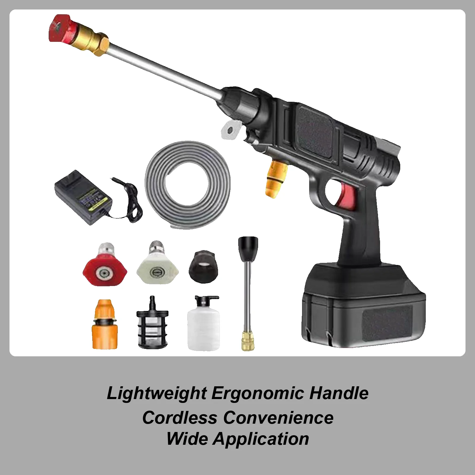 

Распылитель воды под высоким давлением 600 Вт, насадка для водяного шланга высокого давления, аккумуляторные шайбы, насадка для распыления, регулируемая для сада