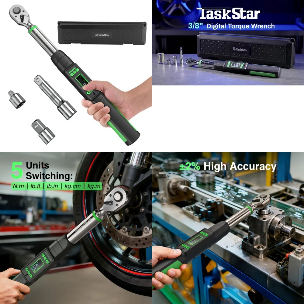 

Наборы ручных инструментовЦифровой динамометрический ключ 3/8-дюймовый привод 0 162 футов фунтов 0 220 Нм 2 Точность Высокоточный инструмент для авторемонта и