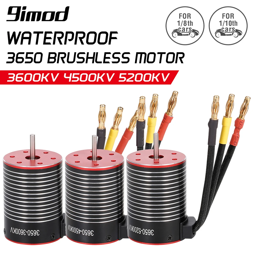 9IMOD 3650 Brushless Motor Waterproof 3600KV 4500KV 5200KV for 1/8 1/10 RC Car