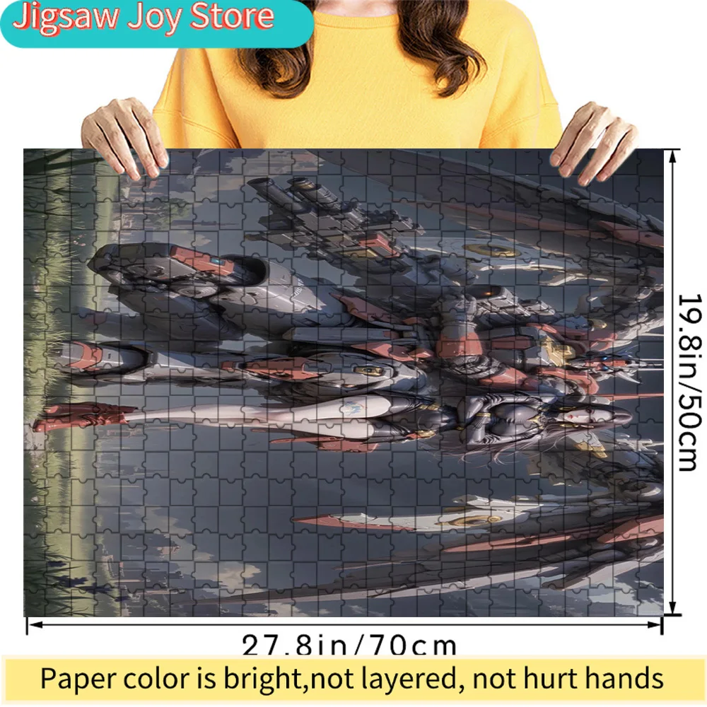 

Футуристический пазл из бумаги «Меха и Кибер-девушка» премиум-класса, большой размер 27,8x19,8 дюймов, игрушка для самостоятельной сборки, идеальный подарок для любителей научной фантастики