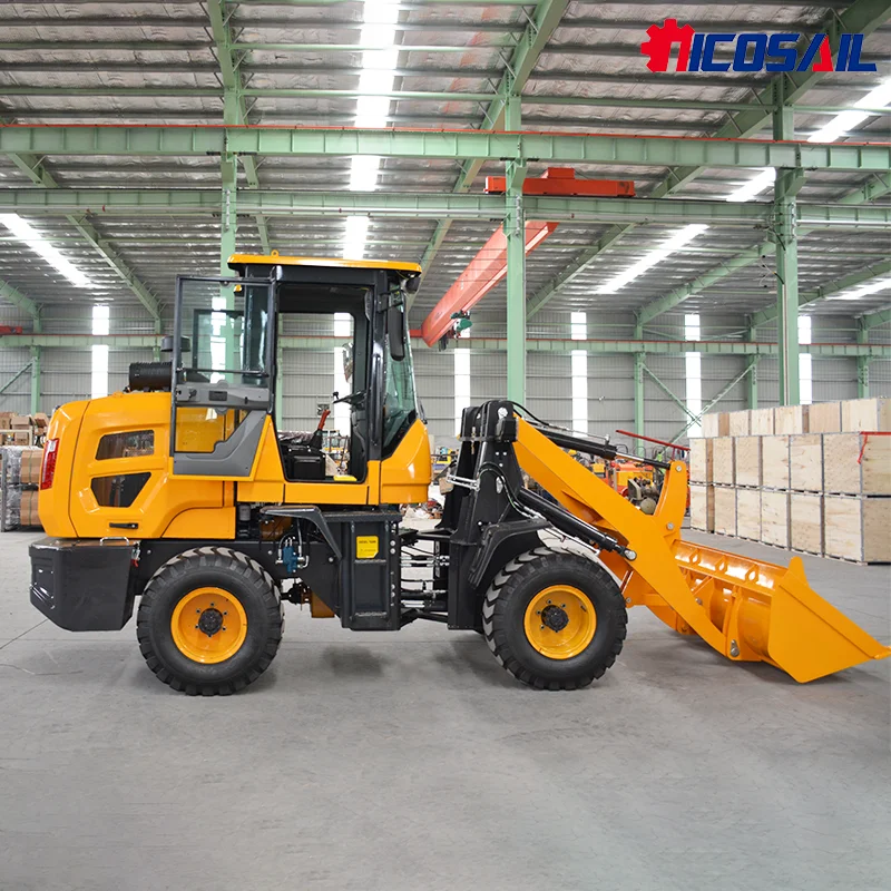 Fabricante Nicosail Mini cargadora de ruedas pequeña de 1,8 toneladas con alta resistencia de rotación y buena rigidez