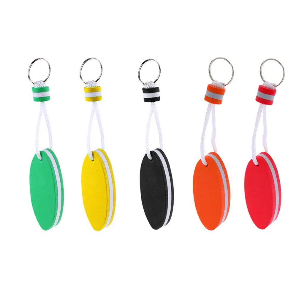 5 Pieces Oval Shaped EVA Foam Floating Key Boat Keychain NEW