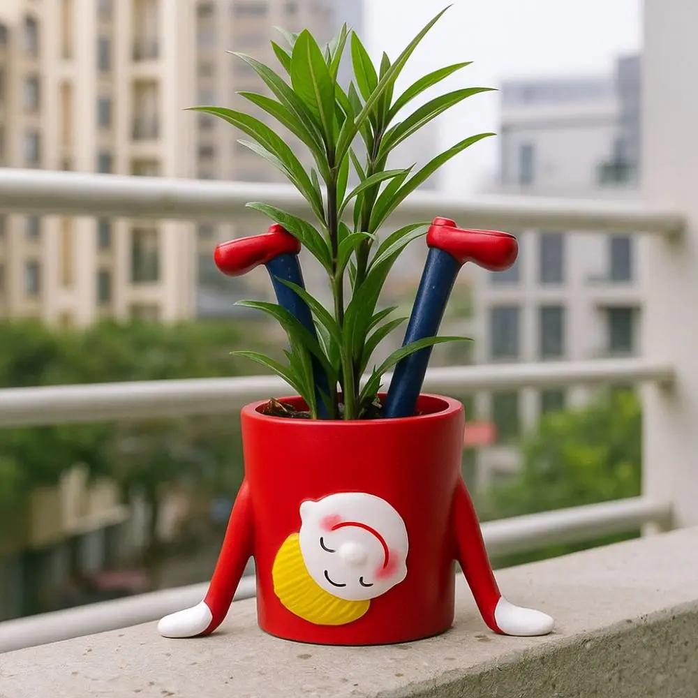 فكرة هدية كرتونية مقلوبة اناء للزهور من الراتنج ديكور رأسا على عقب بوعاء نبات فتاة على شكل وعاء نبات صغير داخلي وخارجي #4