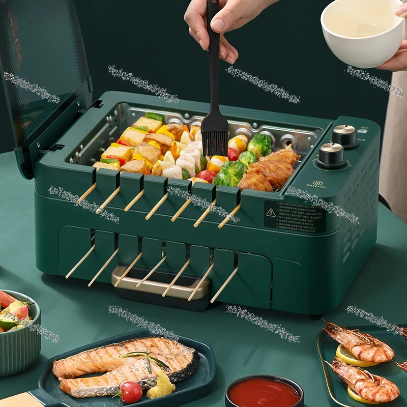 Automatic Rotation of Skewer Machine Multifunctional Indoor Smokeless Electric Grill Household Multifunctional Barbecue Pot 220V