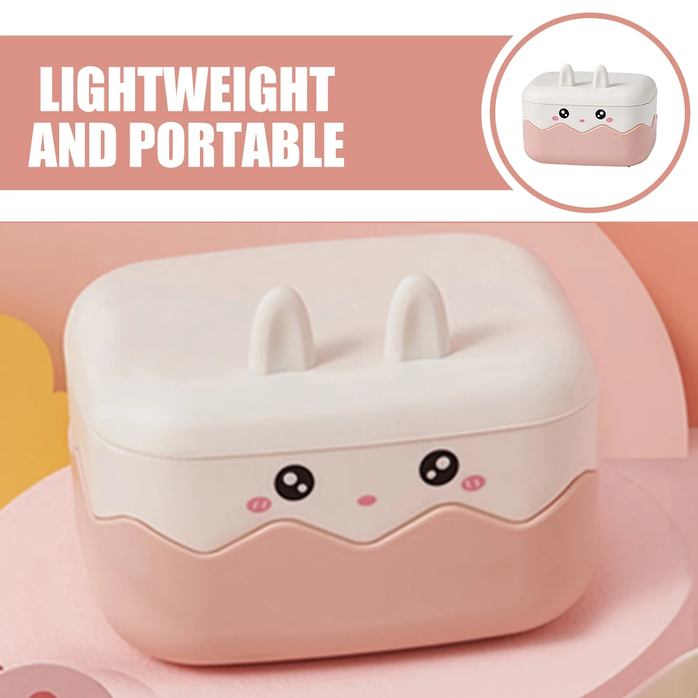 

Adorable Cartoon Rabbit Design Portable Sealed Box Double Layer Wet Dry Separation Lightweight PP Travel Holder Case for Gym