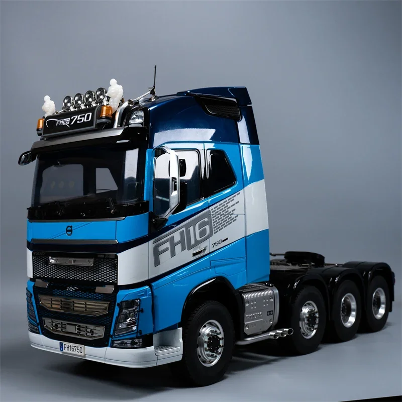 ハイルーフテールウィングスポイラーキット,白いコックピット,1:14タミヤrcトラックトレーラーティッパーvolvo fh16 750 56360 56362のアップグレードパーツ