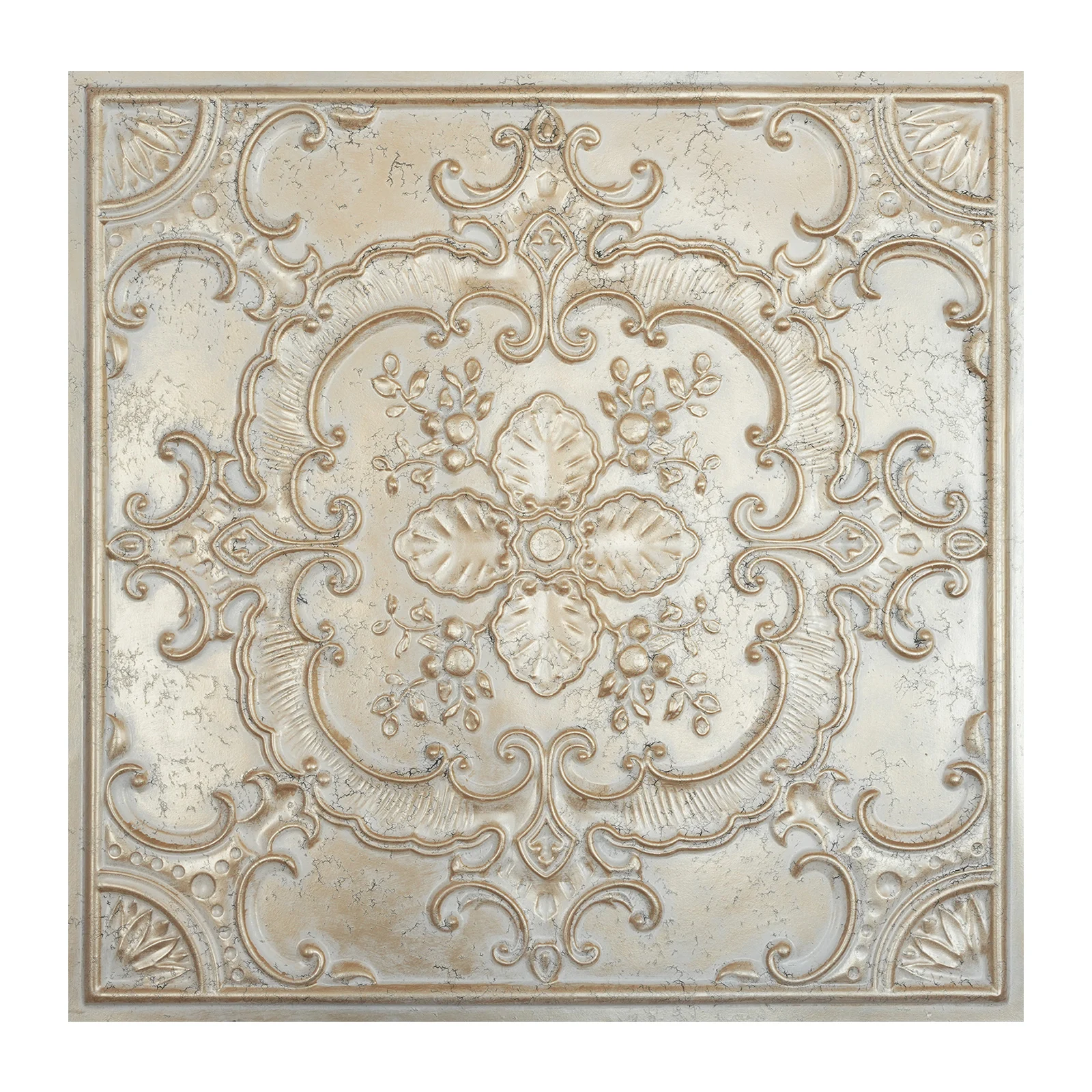 3D ceiling tile Wall Room Art Decoration PL19 Distress crack champagne gold