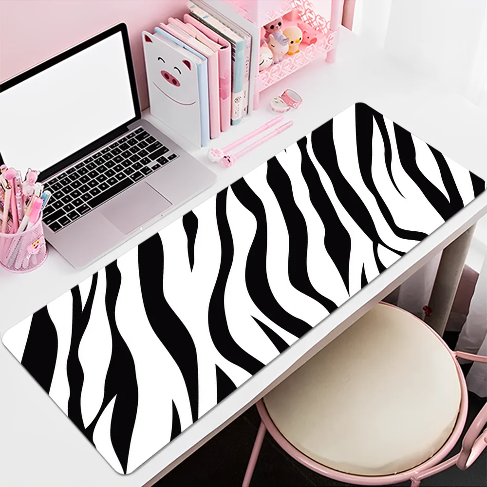 New Fashion INS Zebra Stripe Mousepad Custom Skin Cartoon Anime Gaming Mouse Pad Keyboard Mouse Mats Desk Mat AccessoriesBedroom