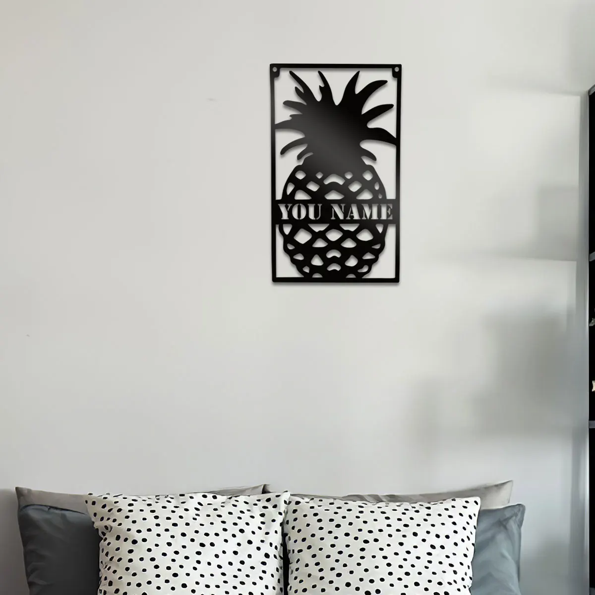 

1pc Pineapple individuality creative Custom Name Metal Wall Signs Metal Wall Plaque For Living Room Decor