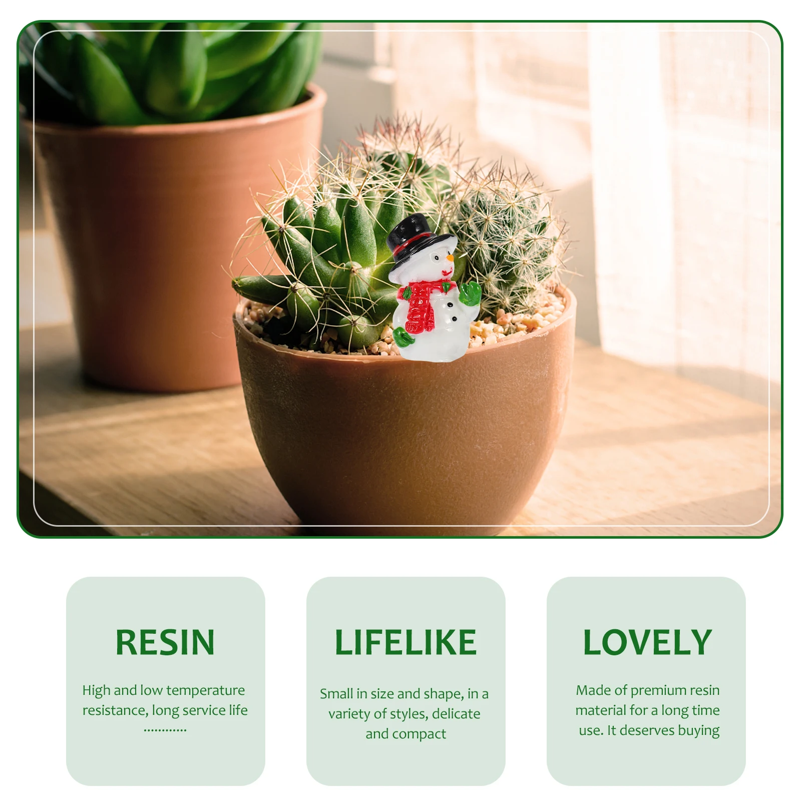 

10 Pcs Little Snowman Ornaments Micro Landscape s Miniature Statue Decoration Small Resin