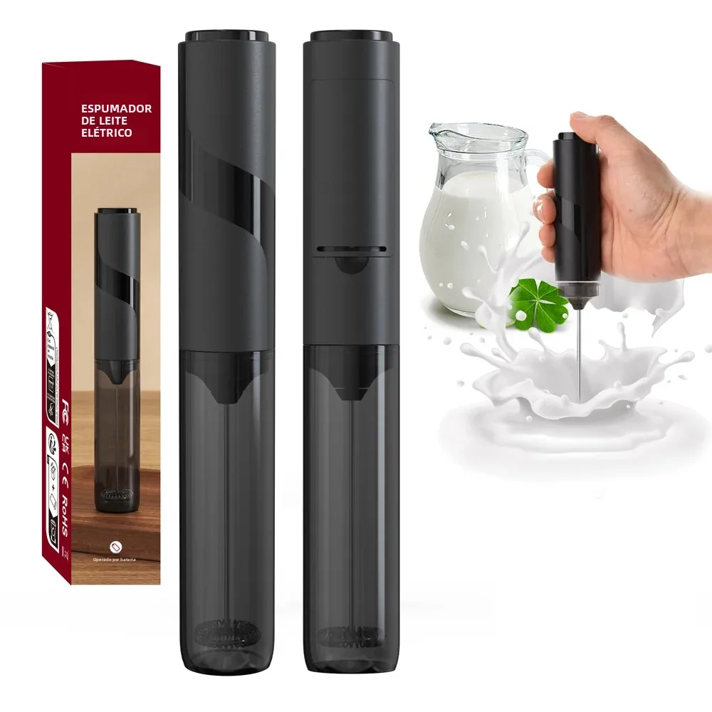 Agitador de bateria portátil, batedor de leite, fabricante de espuma portátil para lattes, batedor, misturador de bebidas, café, batedor elétrico de ovos, ferramenta de cozinha