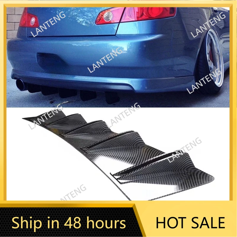 

Car Rear Diffuser Shark 10 Fins Bumper Wing Splitter Chin Spoiler Lip For I-nfiniti G35 G37 Body Protector Black