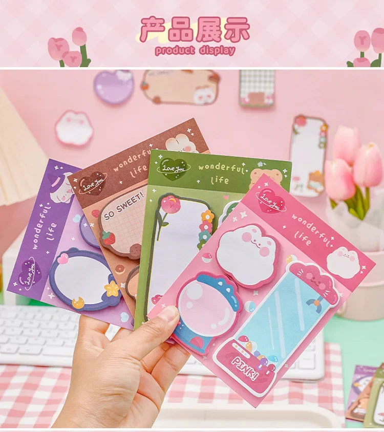 New Cartoon Combination Note Creative Message Special-shaped Student Cute Handbook Note Paper