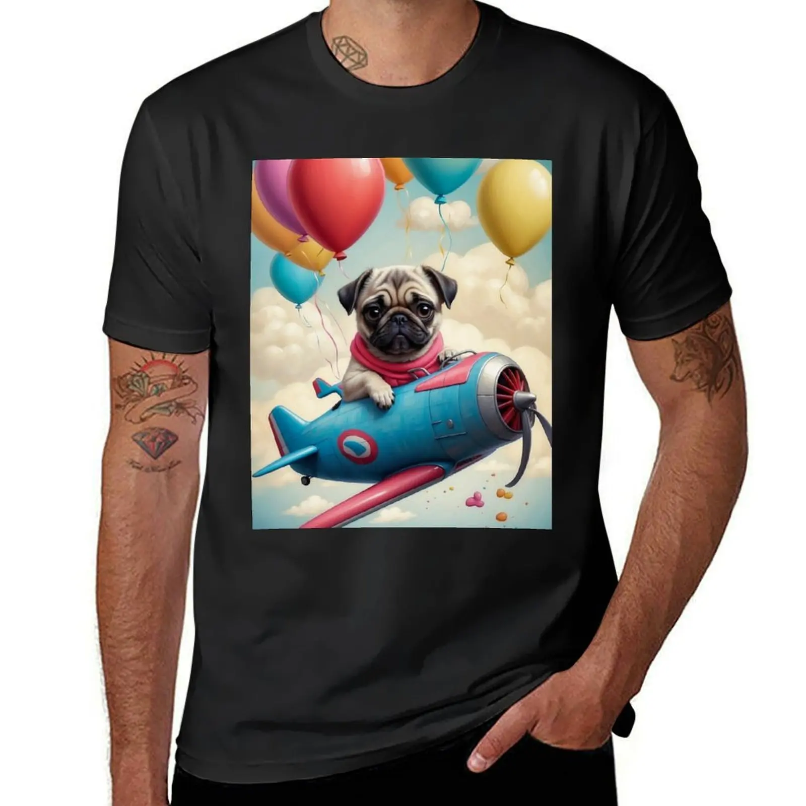 

Pug Fly T-Shirt shirts graphic tees Short sleeve tee sublime designer t shirt men
