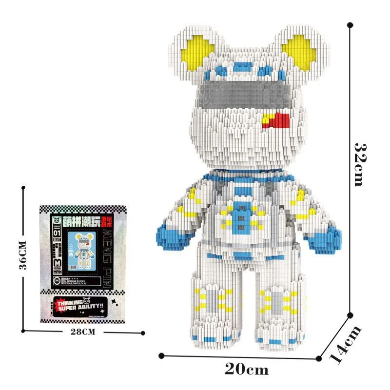 3D 베어 빌딩 블록 베어브릭, 귀여운 모델, 마이크로 다이아몬드 브릭, 발달 장난감, 남아용, 어린이 생일 선물