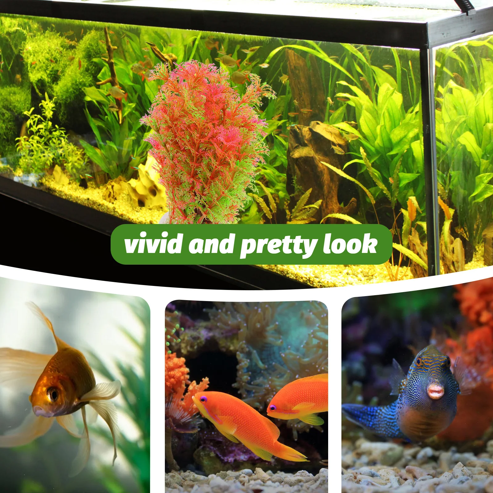 

Fake Plant Decor Artificial Coconut Tree Decorative Aquarium Plant Fish Tank Accessories Desktop Fish Tank Decor Small Aquarium