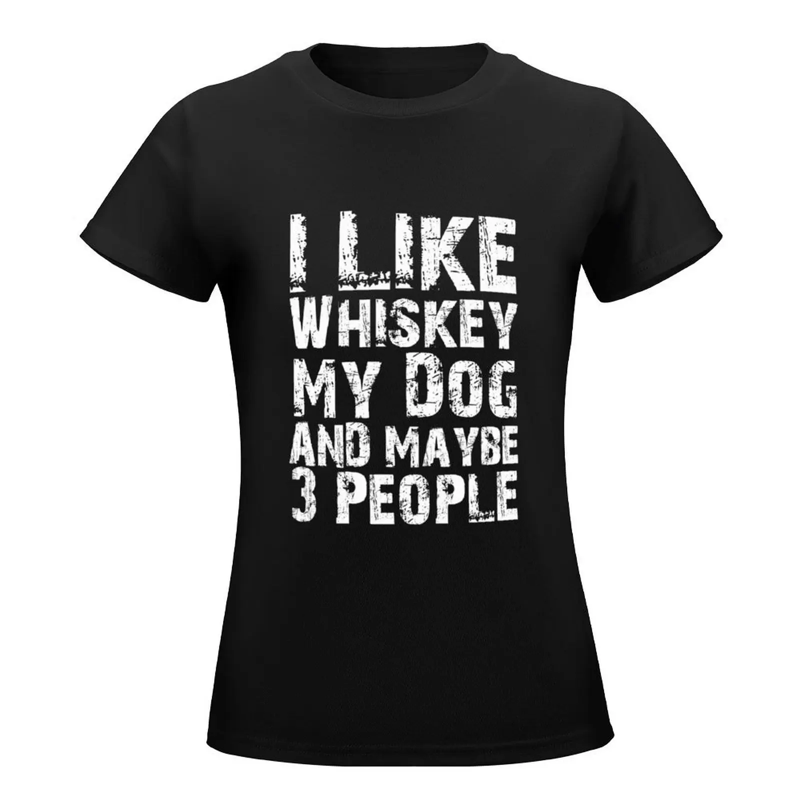 Sarcastic Funny Whiskey Lovers Christmas Drinking Day Gifts I Like Whiskey My Dog And Maybe 3 People T-Shirt