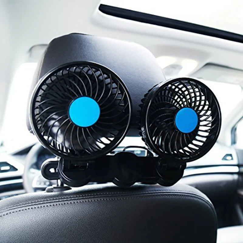 Car Fan Car Fan Rear Seat Adjustment Suction Cup Car Cooling Fan Powerful Quiet With Stepless Speed Rotatable 12V Cigarette Ligh