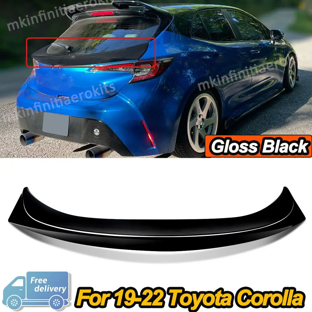 

FOR 19-22 TOYOTA COROLLA 5DR HATCHBACK GLOSS BLACK JDM TAILGATE MID SPOILER WING Car Accessories Part