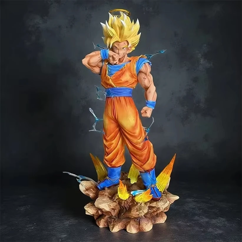 

Dragon Ball Z Son Goku Ssj2 Фигурка Led Base Super Saiyan 2 Goku ПВХ Фигурки 33 см/12,2 дюйма Коллекция Модель Игрушки Подарки