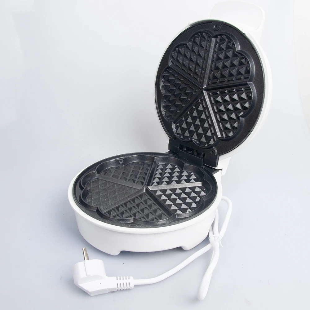 Houselin Belgian Heart-shaped Waffle Maker, Non-Stick Cooking Plates, 5 Waffles At Once