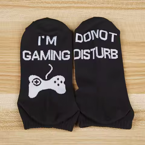 Unisex Novelty Socks Do Not Disturb I Am Gaming Funny Letter Printed Socks New