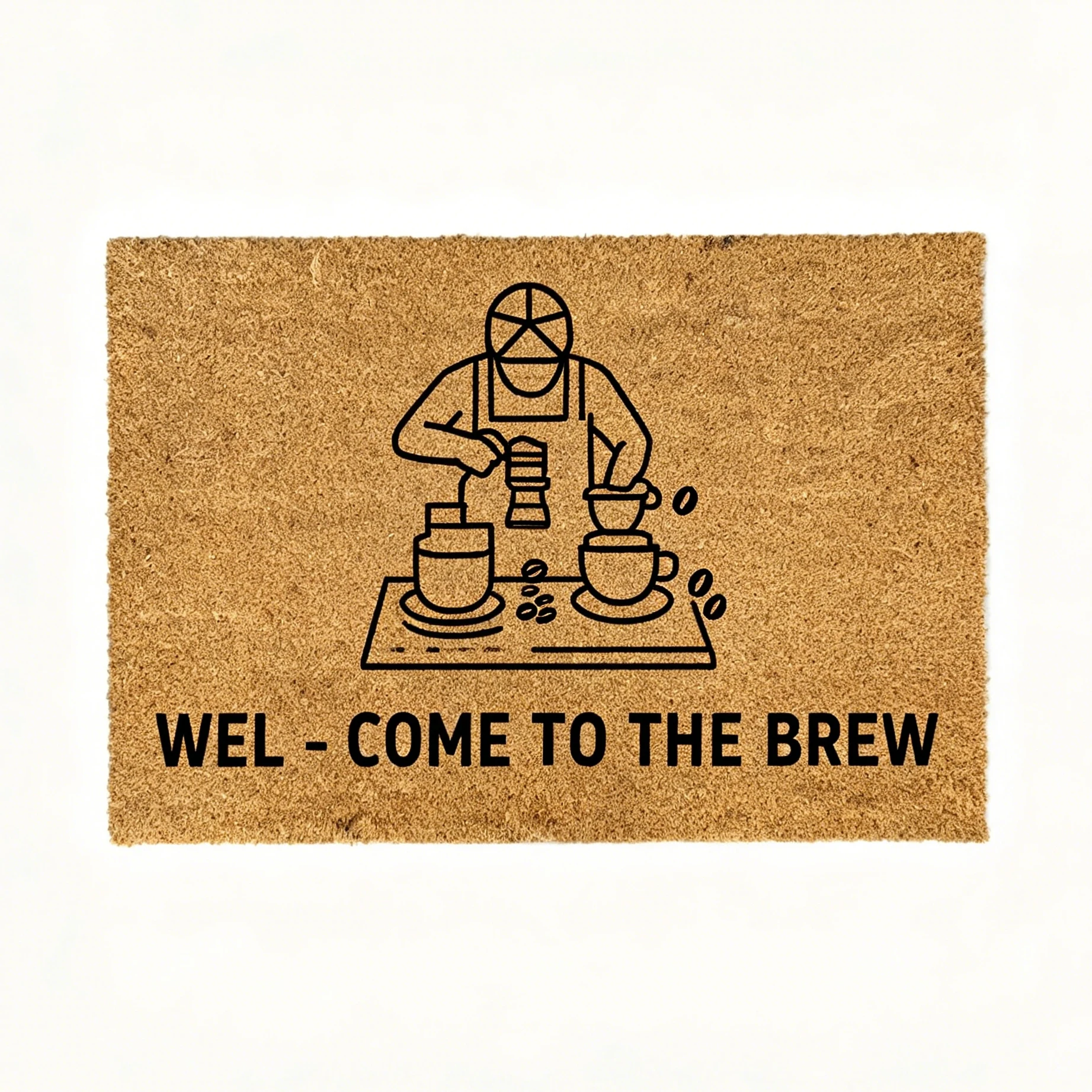

Coffee Theme Mat Custom Carpet Anti Slip Barista Pattern Print Front Door Coffee Lover Home Housewarming Gift