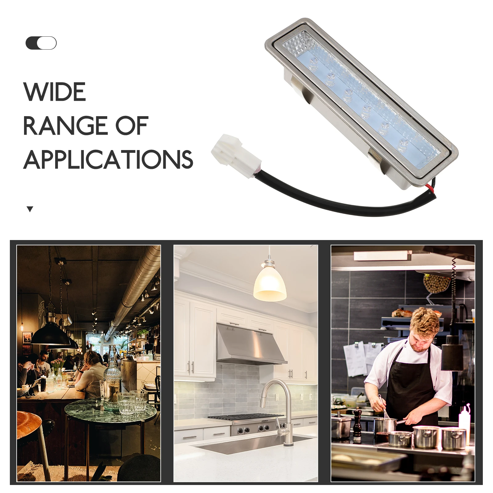 

LED Lighting Bulb Cooker Hood Extractor Kitchen Range Integrated White Aluminum Rectangle Glass Lamp Bulb High Brightness Energy
