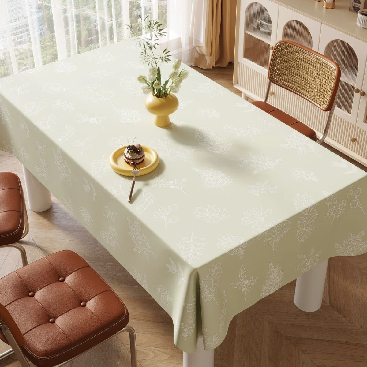 

Printed PU Tablecloth Household Rectangular High Temperature Resistant Table Cloth Waterproof Oil-proof Dining Table Cover Cloth