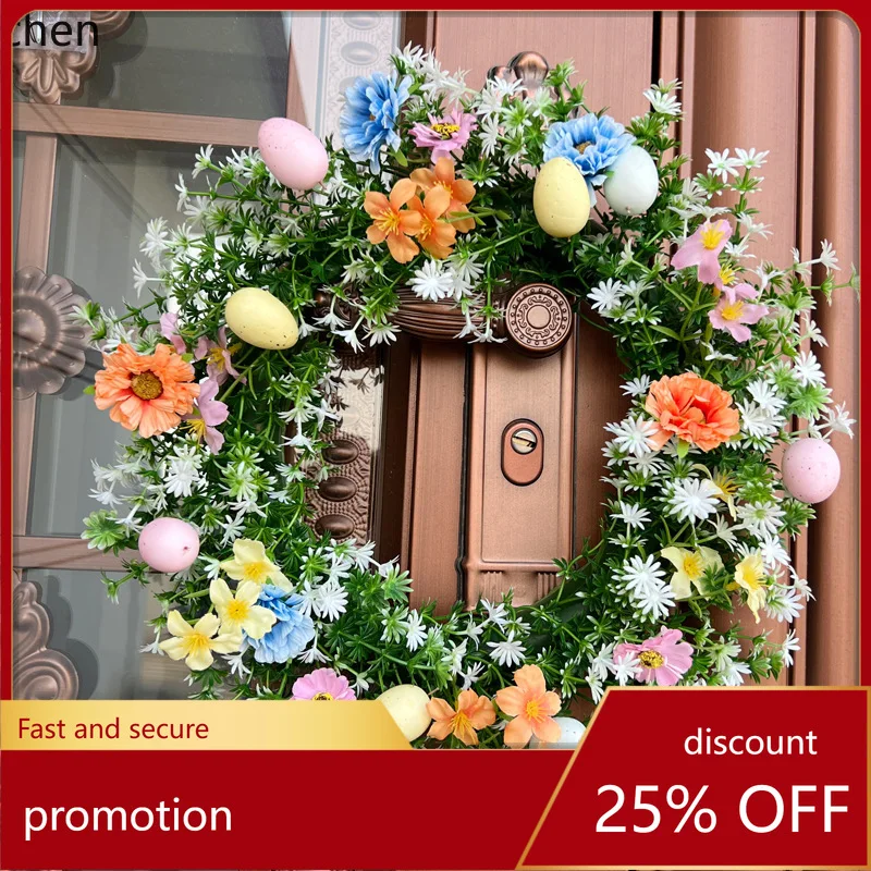 

Hxl spring easter wreath home decor hanging garland