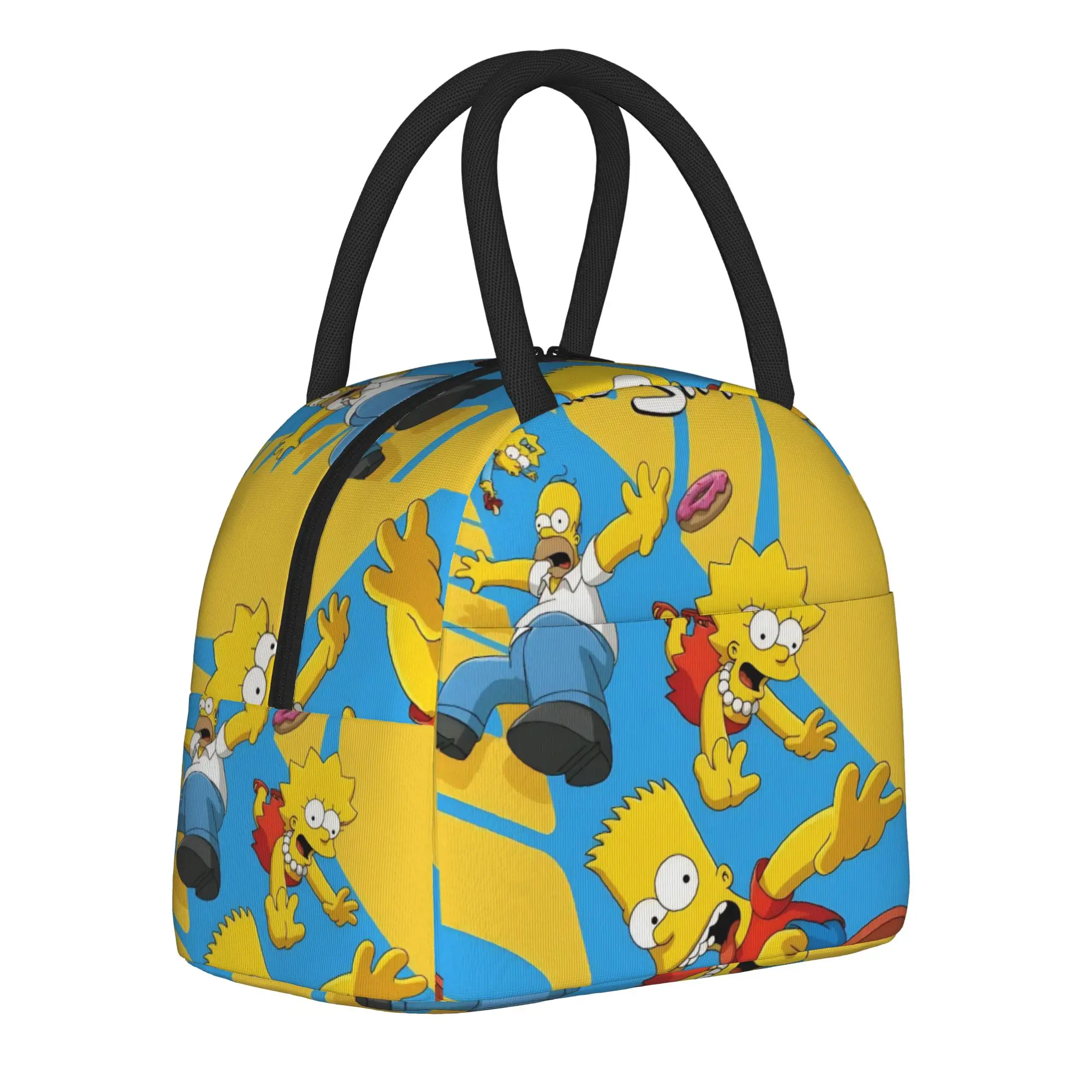 Anime Simpsonseds Cartoon Insulated Lunch Bags for Men Women  Food Bag Reusable Cooler Thermal Lunch Boxes For Travel