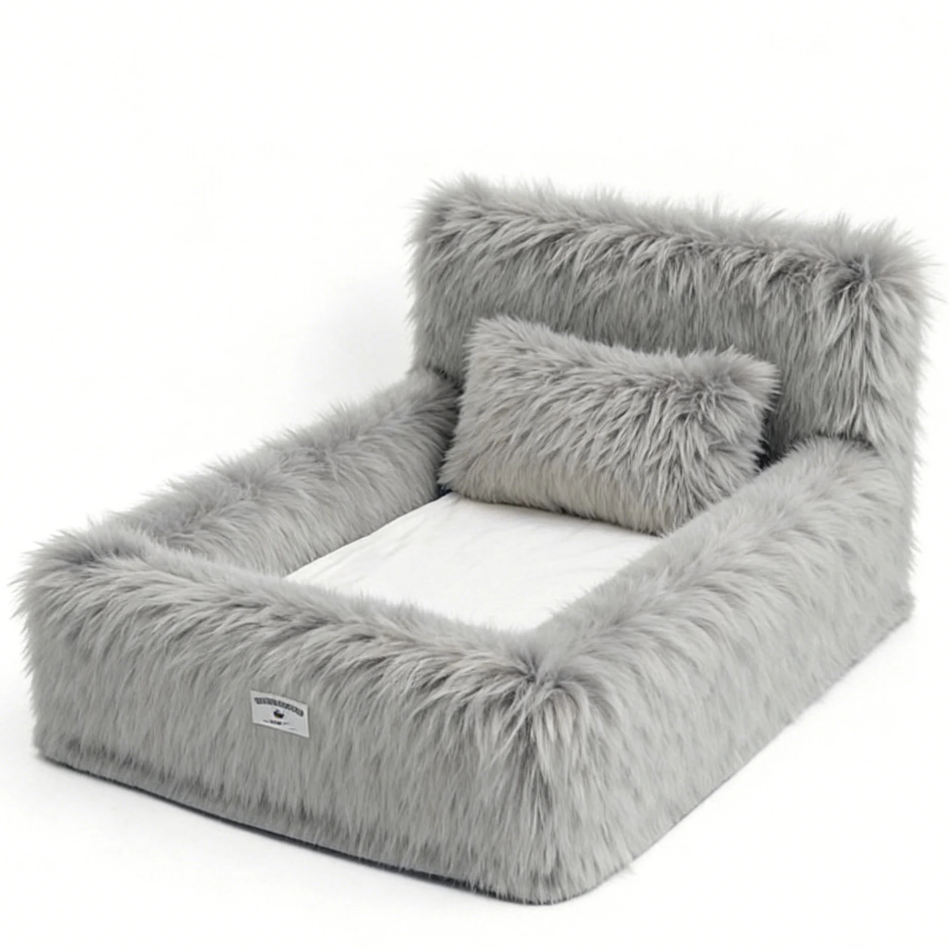 

YangYangPet Light Grey Plush Fabric Rectangle Anti-slip Bottom Custom Wholesale Luxury Dog Bed