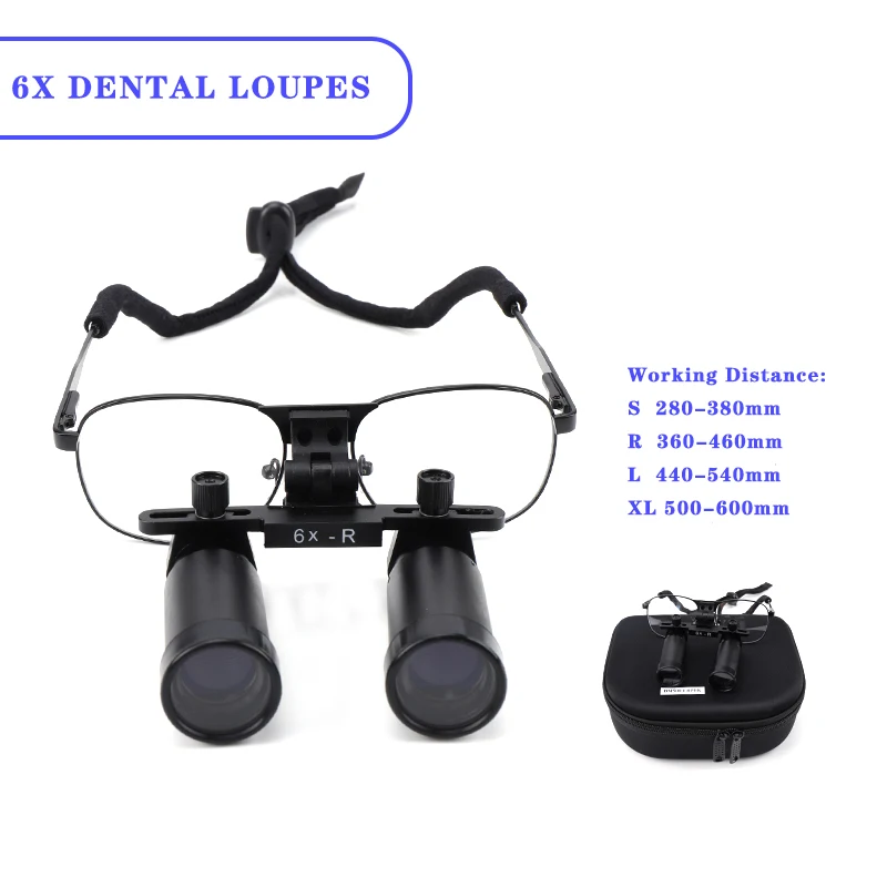 Binoculars 6X High Magnificaiton Dental Magnifying Glasses Dental Microscope Magnifier Surgical Dental Loupes