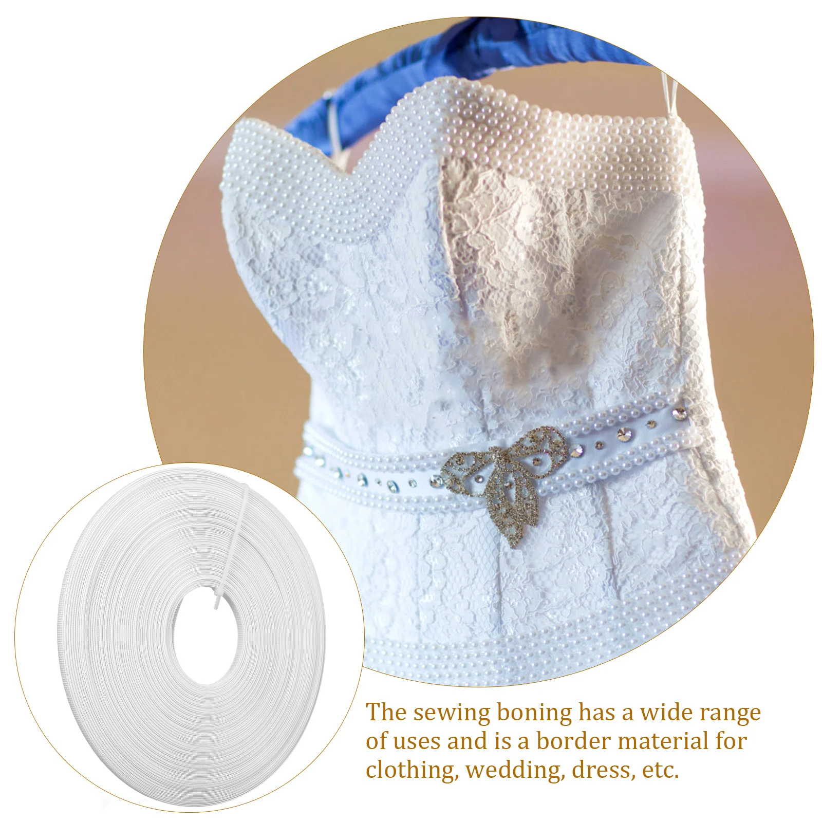 

1 Roll Multi-Function Polyester Boning for Dressmaking Corset Sewing DIY Craft Projects Wear-Resistant Lightweight Household