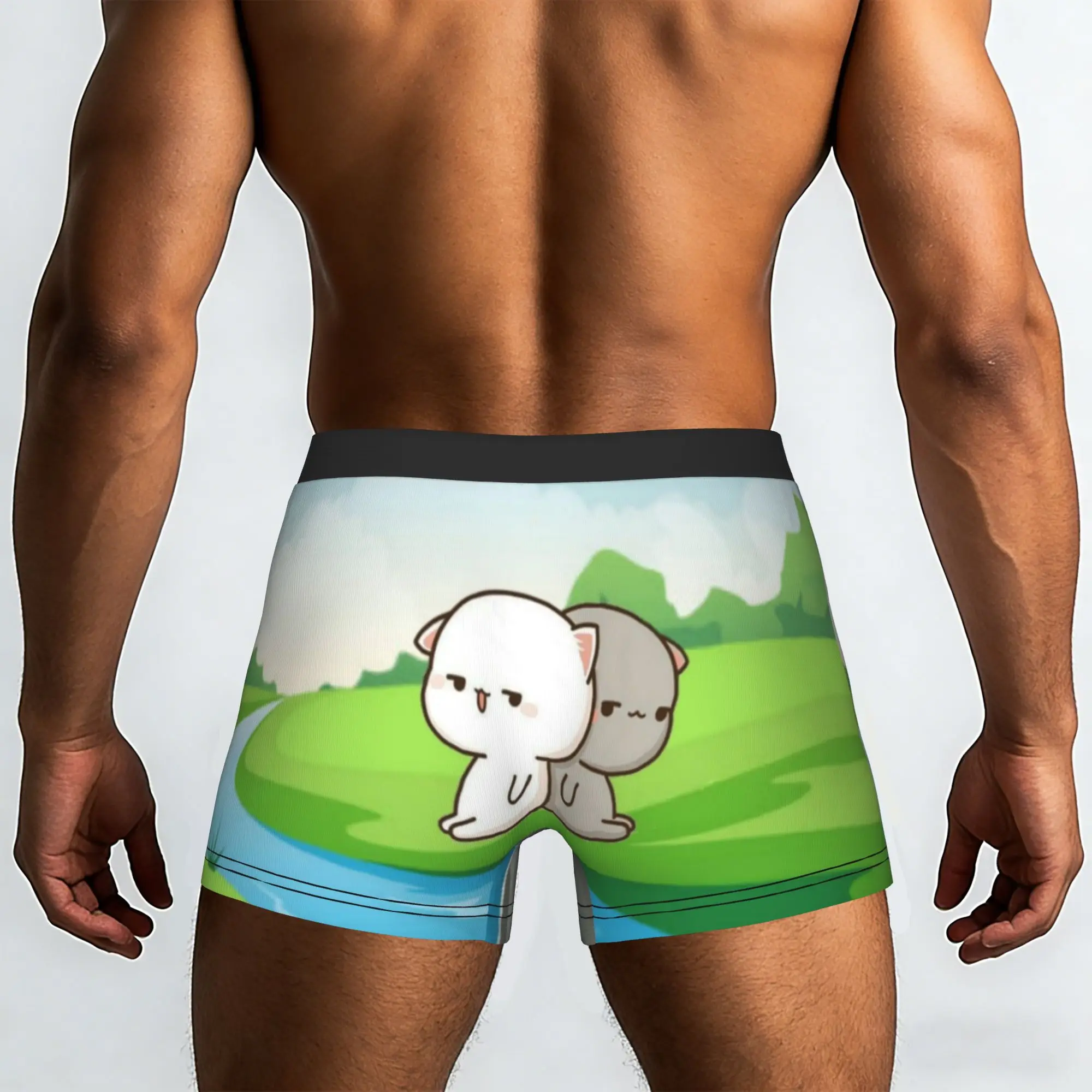 Custom Mochi Cat Peach And Goma Boxers Shorts Mens  Briefs Underwear Novelty Underpants