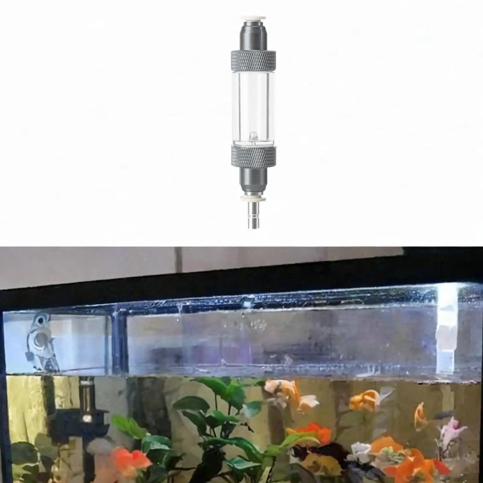 

Double Head Aquarium CO2 Bubble Counter with Check Valves CO2 Regulator Multipurpose Bubble Record for Planted Aquarium