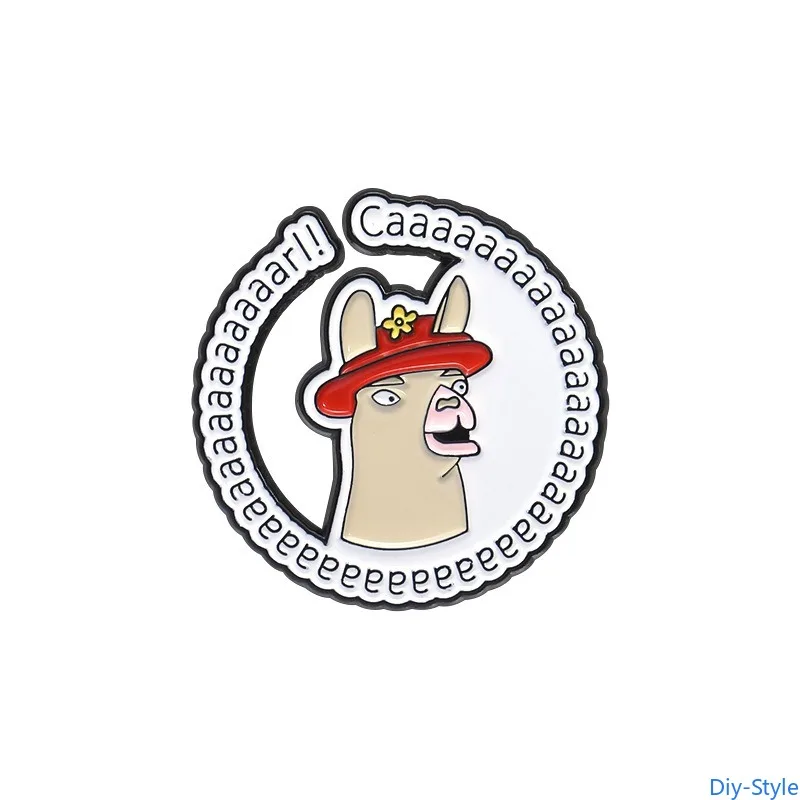 

Cute Cartoon Alpaca Clothing Accessories Backpack Alloy Brooch Badge Enamel Lapel Pins Wholesale