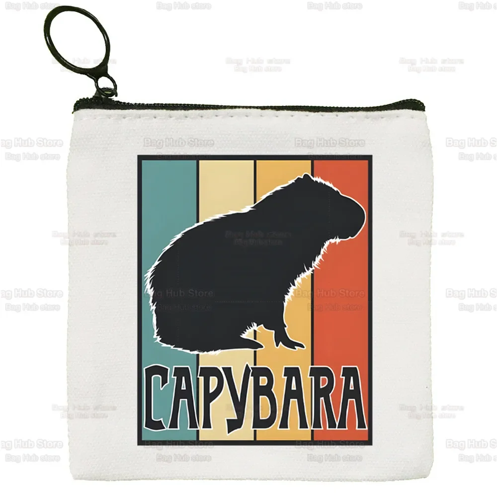 Capybara niedlichen Tier Cartoon einfache Leinwand Geldbörse niedlichen Cartoon Schlüssel Fall Dame Tasche Münze Aufbewahrung tasche