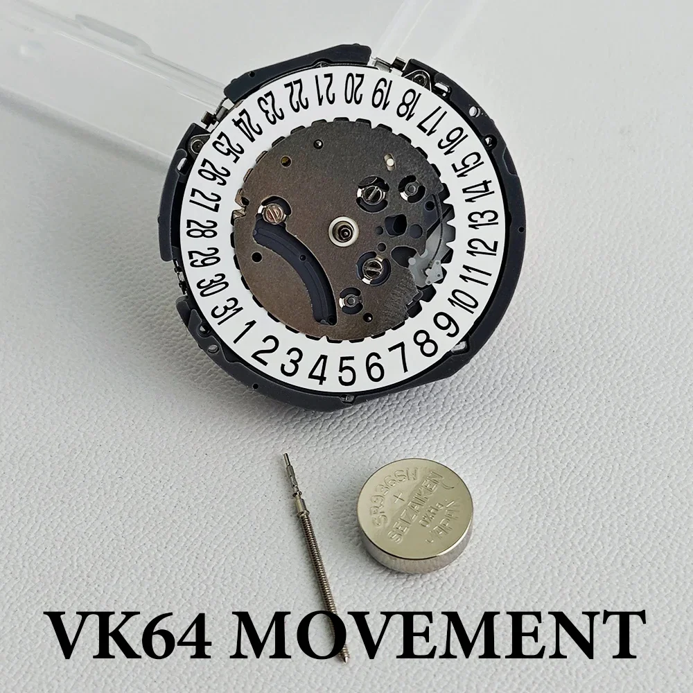 

VK64A Quartz Watch Movement Date At 6 O'clock Chronograph Watch Movement w/Battey For VK SERIES VK64A VK64 Watch Single Calendar