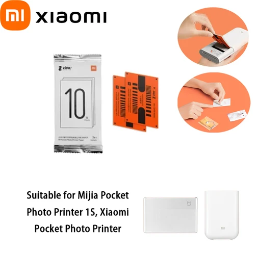 Xiaomi ZINK Papel de impresora de bolsillo Impresión fotográfica autoadhesiva 10/20/30/40/50 hojas para Xiaomi Mini impresora fotográfica de bolsillo de 3 pulgadas/1S