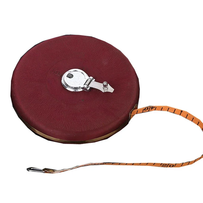 

50M Fiber Tape Measure Engineering Grade Manual Measuring Tool Ruler Durable and Durable Meter Ruler Construction Measurement