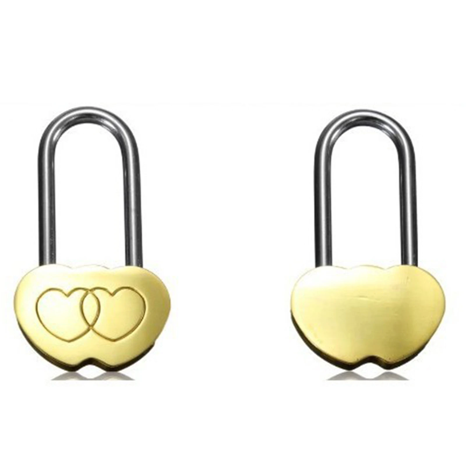 Cadenas d'amour gravé double cœur pour la Saint-Valentin et les anniversaires – Cadenas porte-bonheur – Vente flash – Cadeaux pour couples