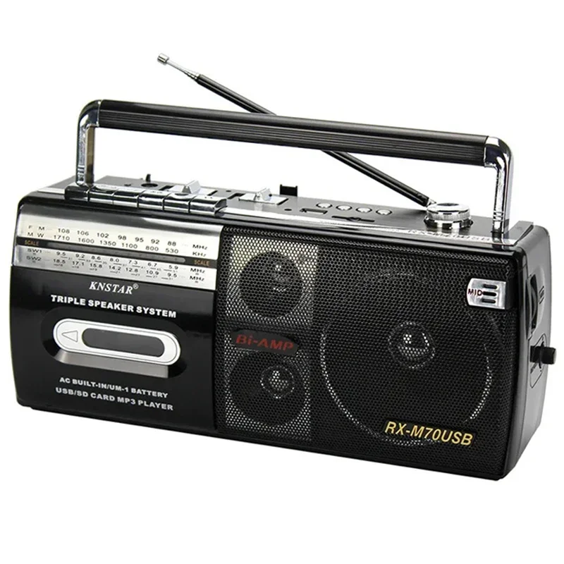 

Portable Vintage Retro USB AM/FM/SW Multiband Radio Stereo Wireless Bluetooth Boombox Mp3 Audio Cassette Tape Player Recorder