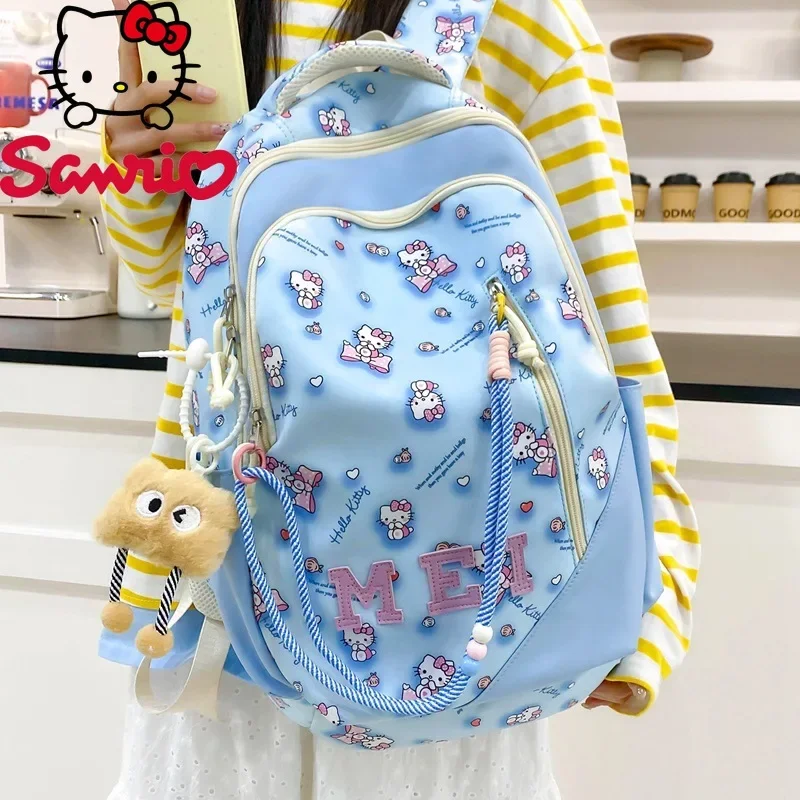  Hello Kitty Student School Bag Cute Backpack Large Capacity Simple Messenger Bags Commuter Outdoor Women's Backpack
