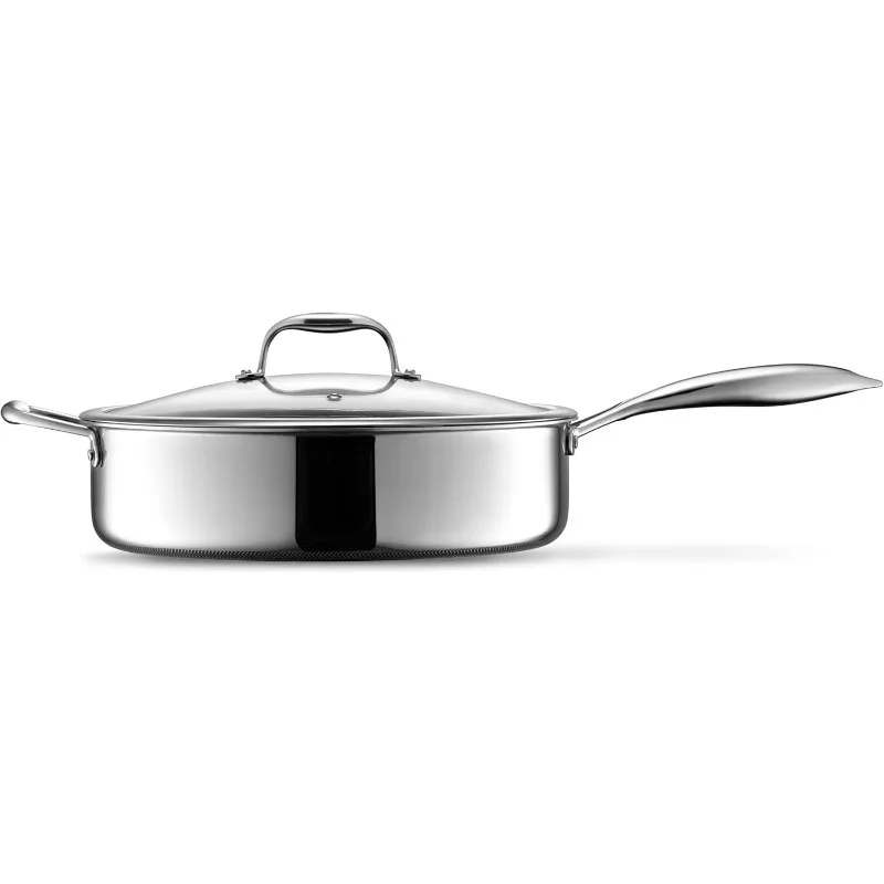 Hybrid Nonstick 5.5 Qt Deep Sauté Pan and Lid, Dishwasher and Oven-Safe, Compatible with All Cooktops Home & Kitchen›Kitchen