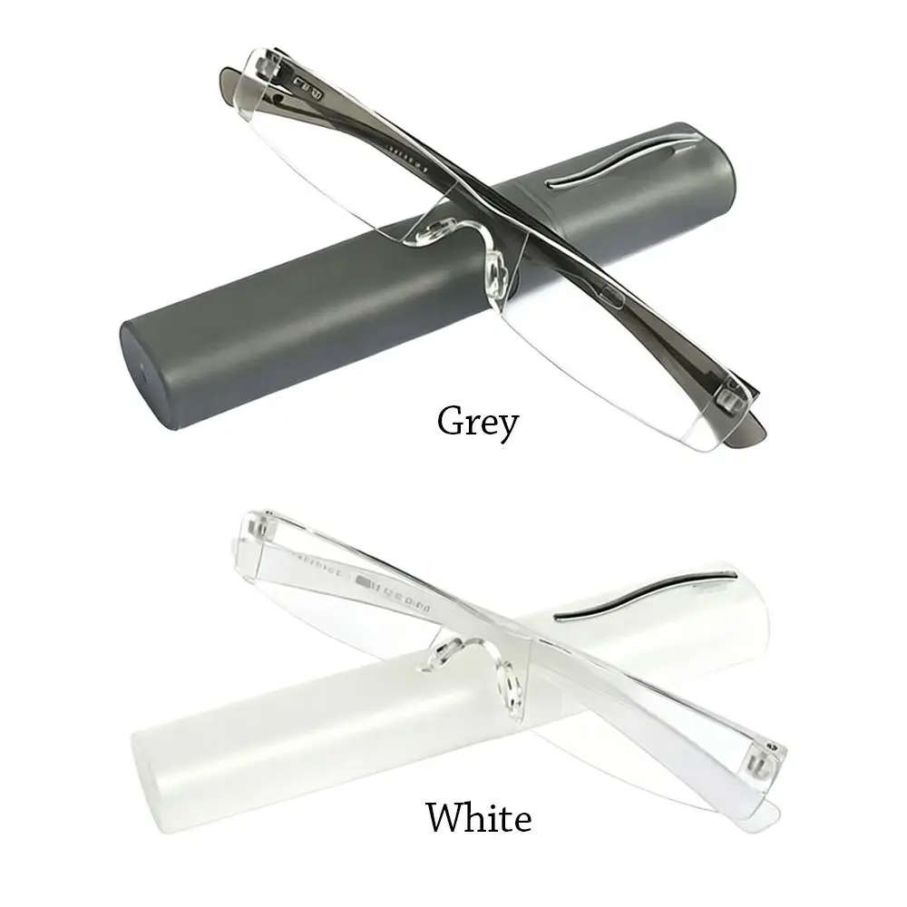 with Pen Clip Tube Case Slim Pen Reading Glasses Portable PC Hyperopia Glasses Eye Protection Square Eyeglasses Men Women