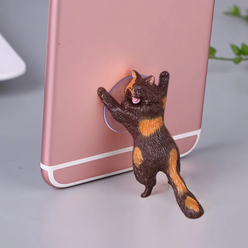 Creative Resin Cat Phone Holder Sucker Design Cartoon Tablets Sucker Support Smartphone Holder Home Office